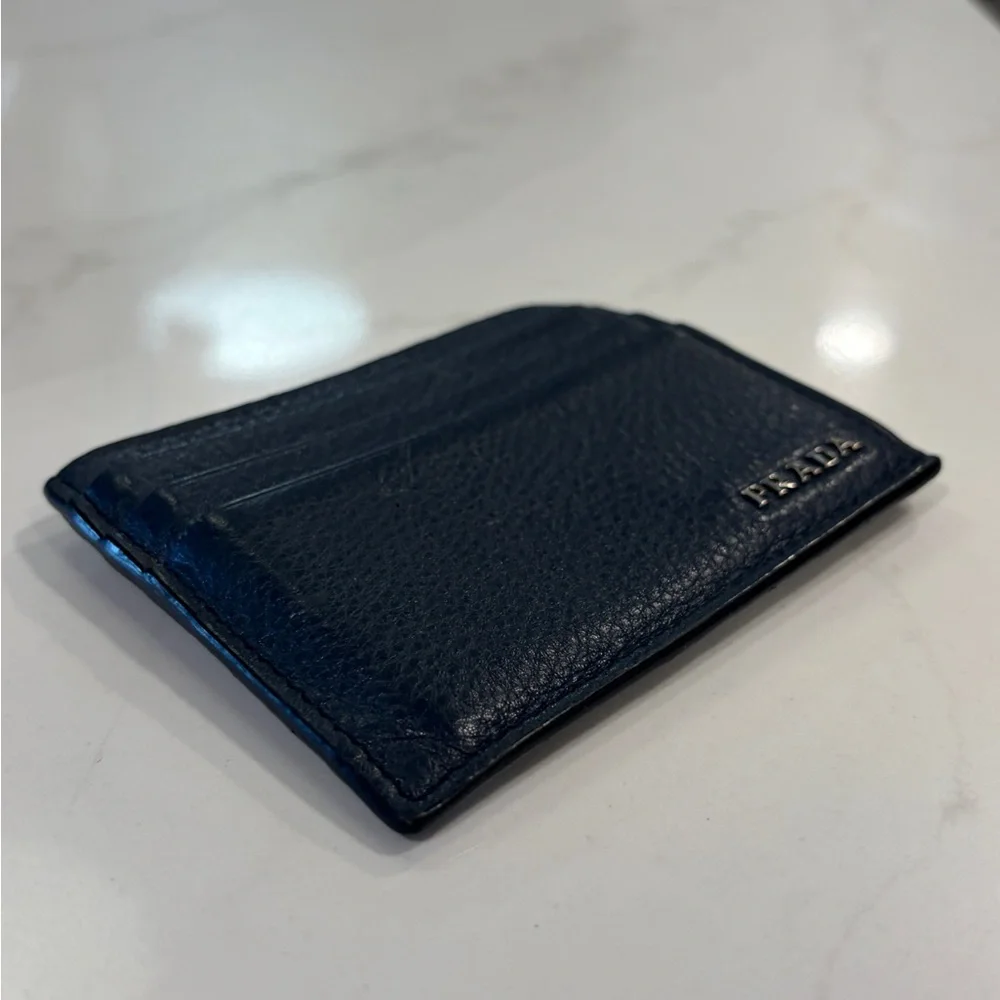 Prada navy leather card holder - Picture 7 of 9